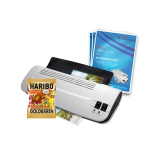 Laminiergerät bis A4 - Krüger 220 / 100 Laminierfolien A4 / Haribo Goldbären